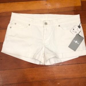 White 7 for mankind shorts